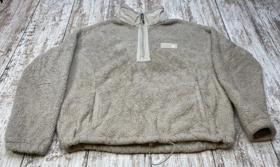 New Balance Jacket 1/4 Zip Pullover Womens XL Gray Fleece Sherpa Warm Outdoor - Image 2 of 4