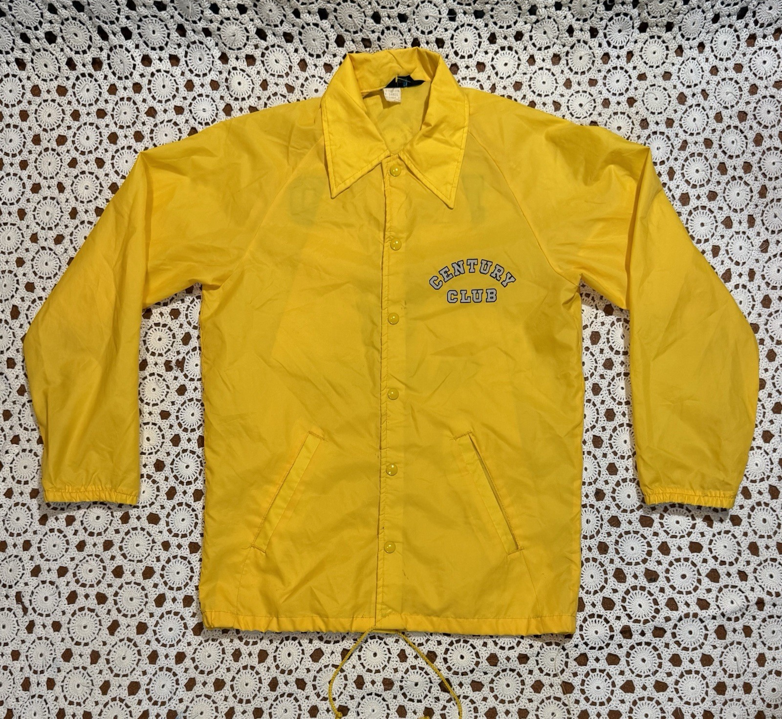 VTG Champion Running Man Jacket Mens Xs Yellow Coaches Idaho Vandals