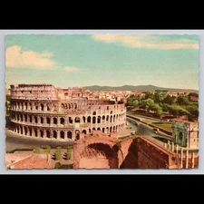 Vintage Postcard Rome Colosseum Unposted Historic Scenic View Rivers Monument