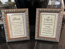 Aunt  Uncle Sentiments Wood Picture Frame By Pleasant words. Great gifts 
