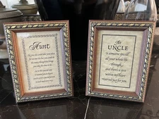 Aunt & Uncle Sentiments Wood Picture Frame  By Pleasant words. Great gifts!