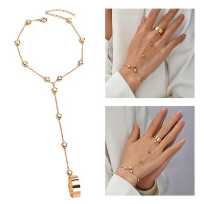 Armband Fingerring Eleganter Schmuck Verbundenes Handgelenk Glitzer für