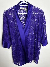 Vintage Victoria s Secret Gold Label Kimono Robe One Size Fits Most Purple FLAW