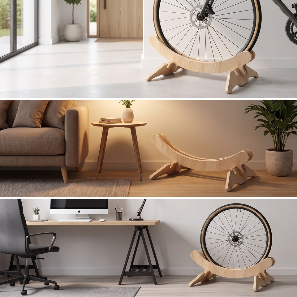 Wooden Bike Stand Lightweight Wooden Bike Rack Stable for Commuters ...