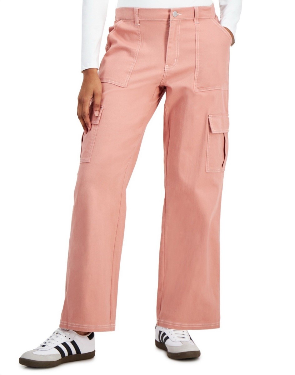 happyＭ Ultra Flirt Juniors' Wide-Leg Comfort Fit Cargo Utility Pants
