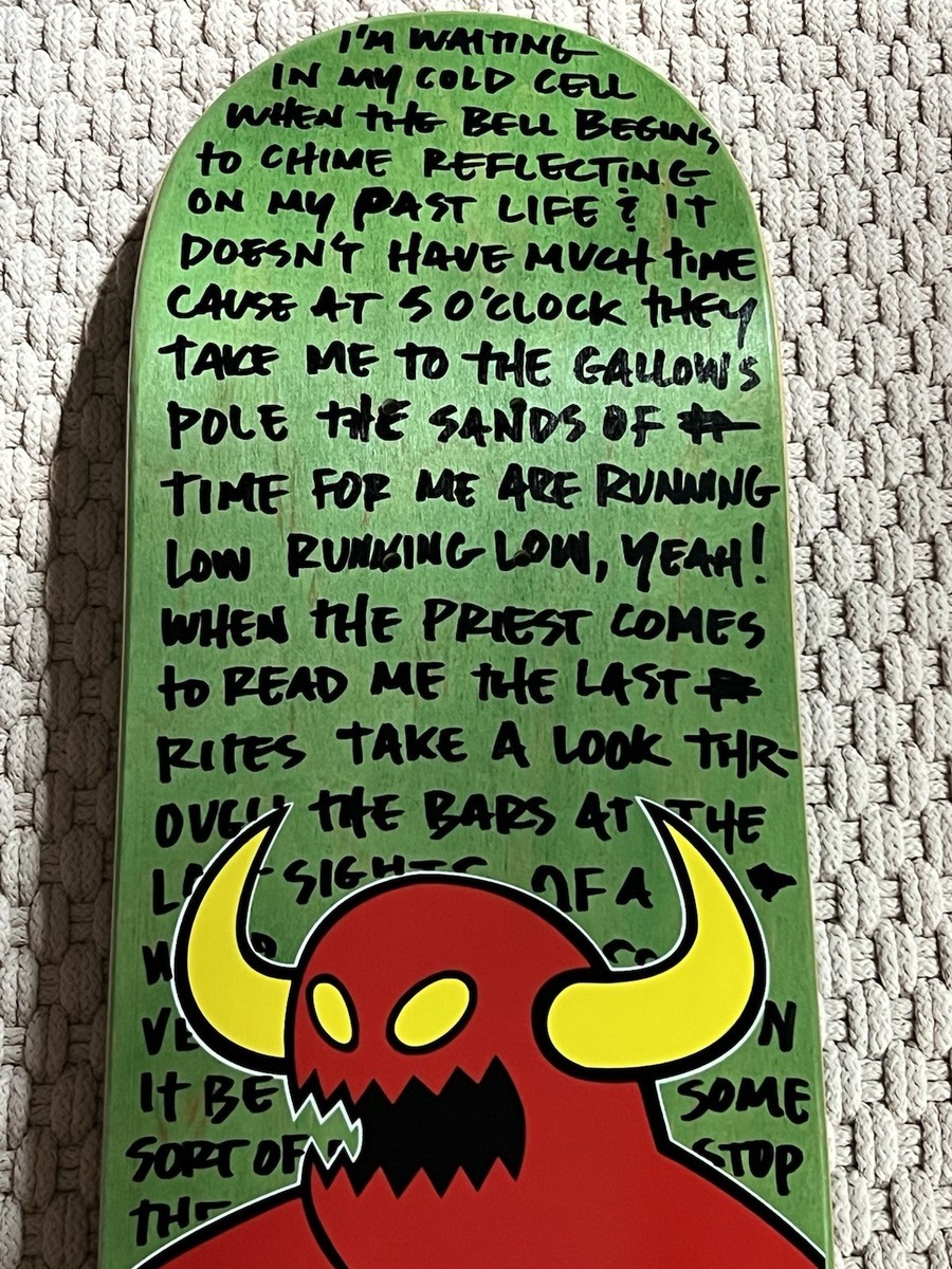Toy Machine Welcome To Hell Jamie Thomas signed Iron Maiden Lyrics