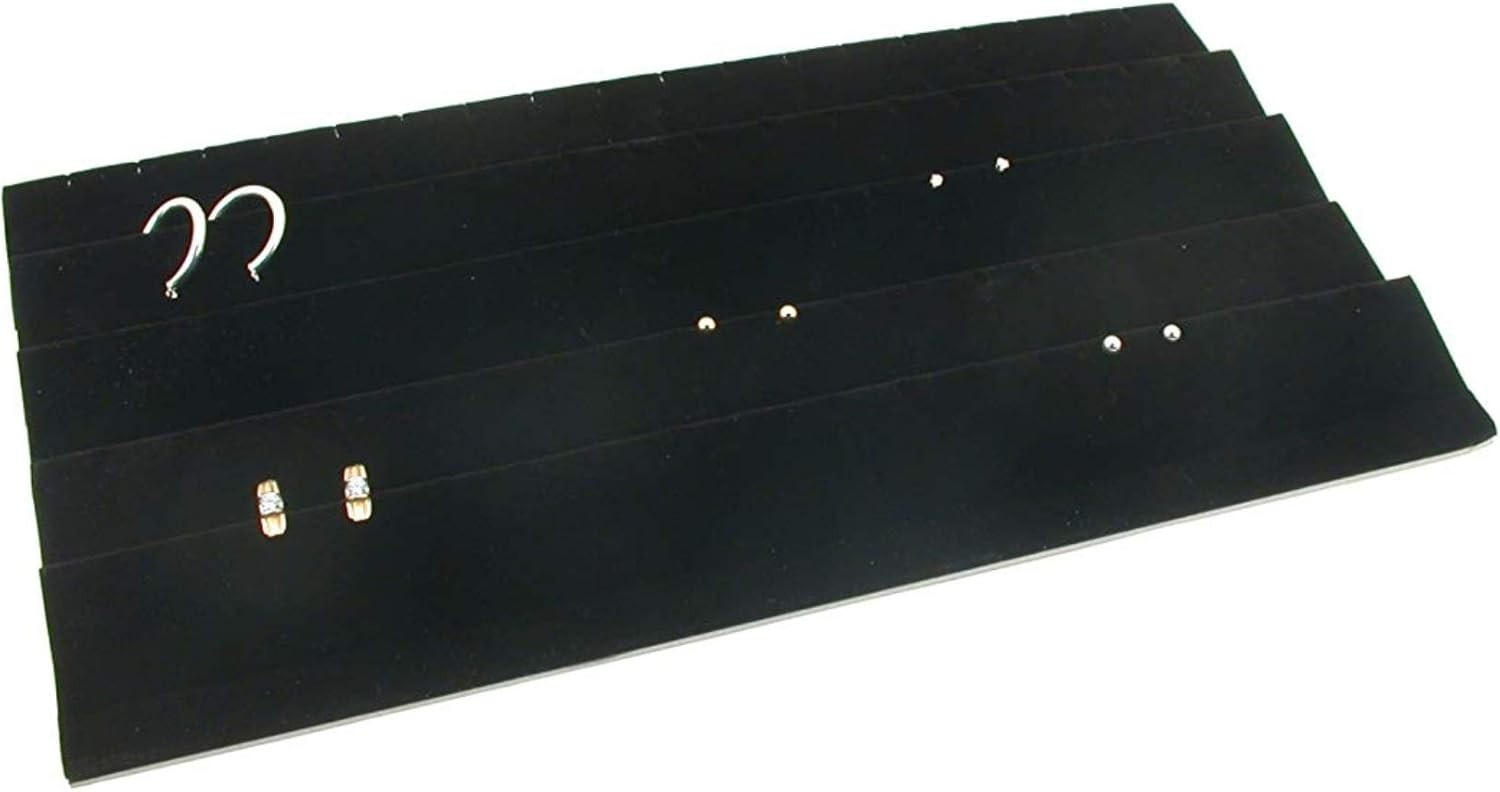 888 Display USA® Earring Tray Black Velvet 45 Pair Faux 