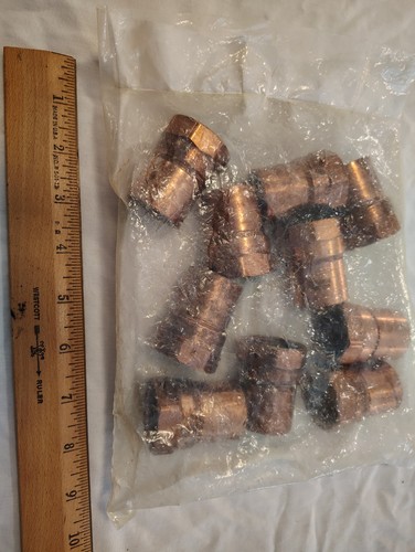 10 NEW  1" Copper Adapters Female NPT Threaded x 1 female solder connection