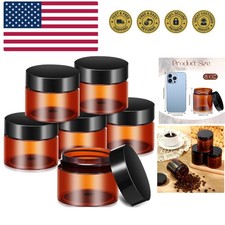 6 Pack 8 oz Plastic Jars Containers with Lids Wide-mouth Refillable Leakproof...