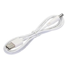 USB to DC Power Cable 1 M USB to DC 5.5mm x 2.1mm Power Cord White