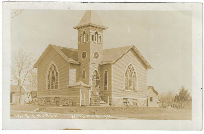 Walker IA Iowa RPPC Postcard M.E. Church