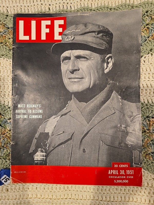 Vintage Life Magazine April 30 1951 Matt Ridgway War History Softcover Issue 17