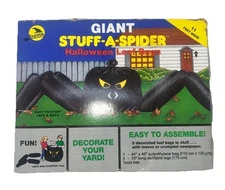1990 Giant Stuff A Spider Leaf Bag Kit 11 Feet Wide Halloween Sun Hill USA VTG