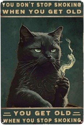 Cat Tin Metal Sign Vintage Wall Art with Gentle Expressions 8x12