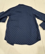 NWT Cat Jack Boys Button Up Dress Shirt Long Sleeve Navy W/ Dots Size M 8/10