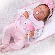 Waterproof 22" Reborn Baby Dolls Full Body Vinyl Silicone Lifelike Newborn Girl