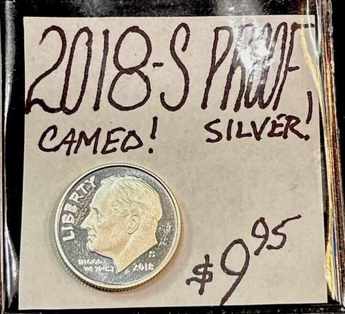 2018-S Silver Proof Roosevelt Dime! Cameo! Ten Cent Coin! ENN Coins