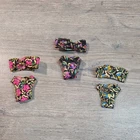 Vintage Barbie metallic Tropical Splash Bikini Swimsuits Set Of 3 floral swim