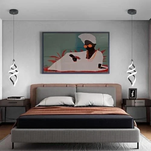 Lámpara Colgante LED Moderna, 15W Espiral LED Lámpara 1 Paquete Negro Foto 3 de 3