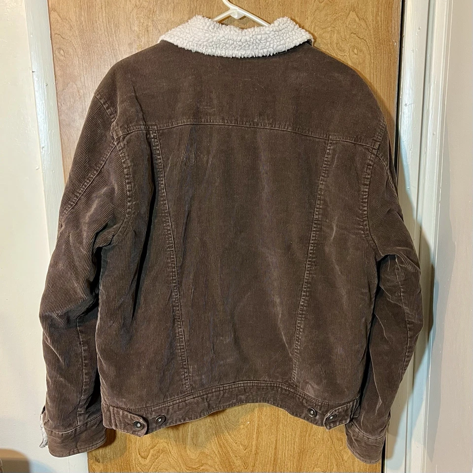 Authentic Route 66 Brown Corduroy Jacket Men’s Size Large Sherpa Collar & Lining - Image 4 of 4