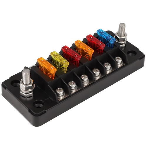 6 Way Blade Fuse Holder Box Car Vehicle Circuit With 12 Blade Fuses Waterproof - Picture 19 of 21
