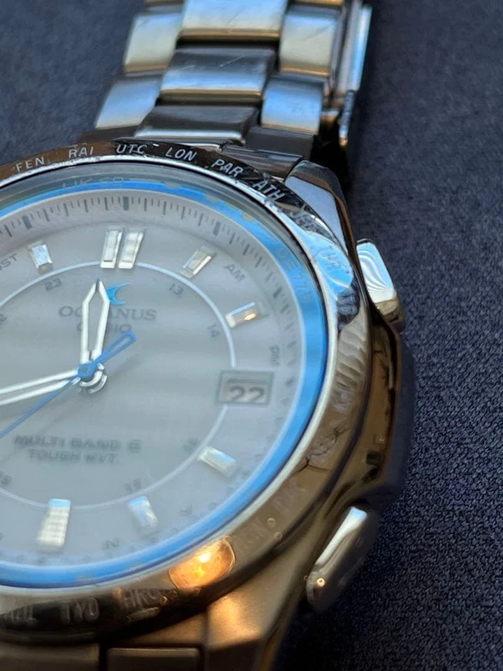 Casio Oceanus Solar OCW T 100 Men's Watch Silver Used Japan - Image 2 of 4