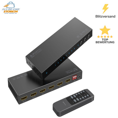 HDMI Matrix 4x2 4K 60Hz Audio Extractor ARC Toslink IR Fernbedienung Downscale