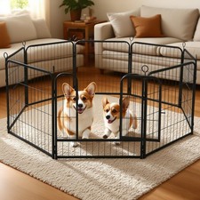 6/8 Panel Dog Pen Pet Puppy Playpen Metal Exercise Play Fence for Indoor Outdoor