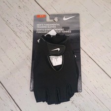 Nike Men's Fundamental Training Gloves, Size MEDIUM Black/White, 007 NWT