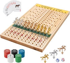 Horse Racing Game with 11 Luxury Metal Horses, Strategy Horse Race Board Game wi