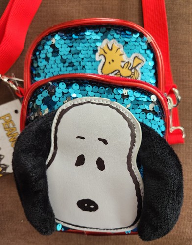 Peanuts Snoopy and Woodstock Sequined Crossbody Bag - Brand New and Cute - Picture 2 of 5
