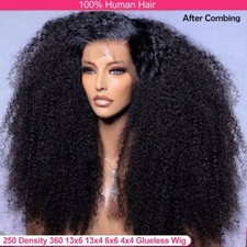 13x6 13x4 Lace Frontal Wig 360 Full Lace Wig Kinky Curly 30 Inch Lace Front Wigs