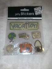 Me & My Big Ideas Jelly Stickers Scrapbooking Vacation Travel 7 Sticker Pack New