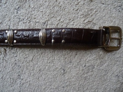 NANNI MILANO Designergürtel 90cm lang #DUNKELBRAUN MIT SILBERNEN BESCHLÄGEN/NW!# - Bild 8 von 10