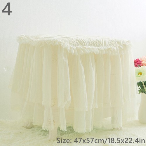 47x57cm DIY Mesh Lace Bedside Table Cover Cloths Dustproof Furniture Room Decor - Picture 12 of 22