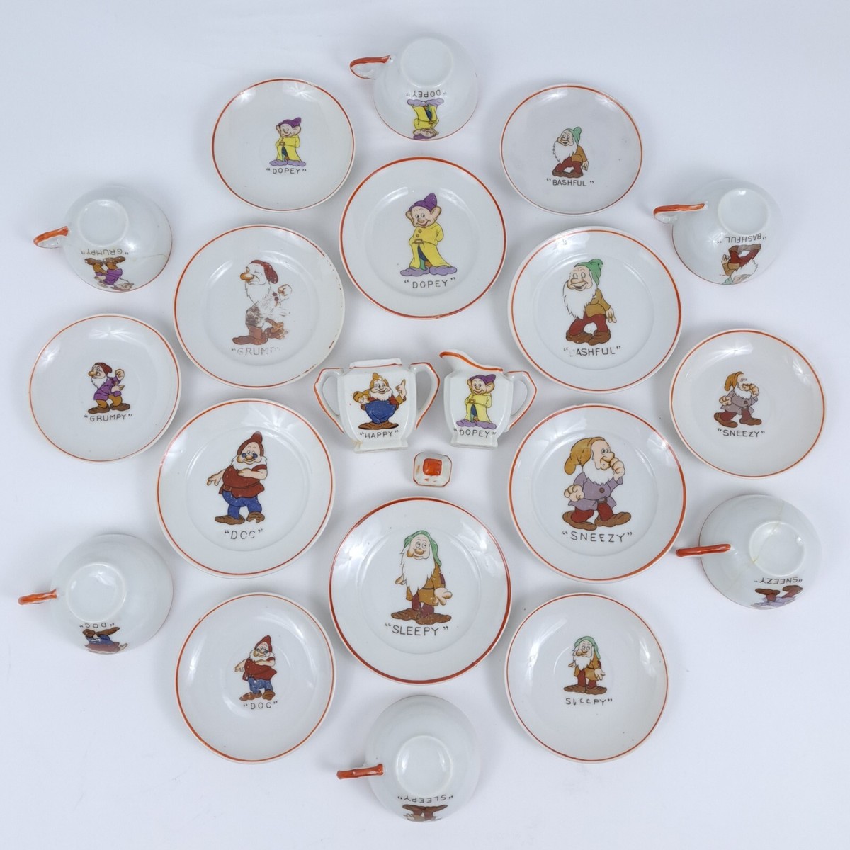 Disney Snow White & Seven Dwarfs Child's Tea Set Vintage