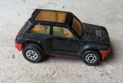 VIT2- Majorette MOTOR SUPER5 R5 Turbo noir & rouge vintage friction fonctionne - Photo 1/4