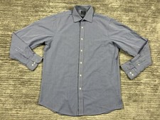 Arrow Shirt Mens 15-15.5 34/35 Blue Check Long Sleeve Classic Fit Wrinkle Free