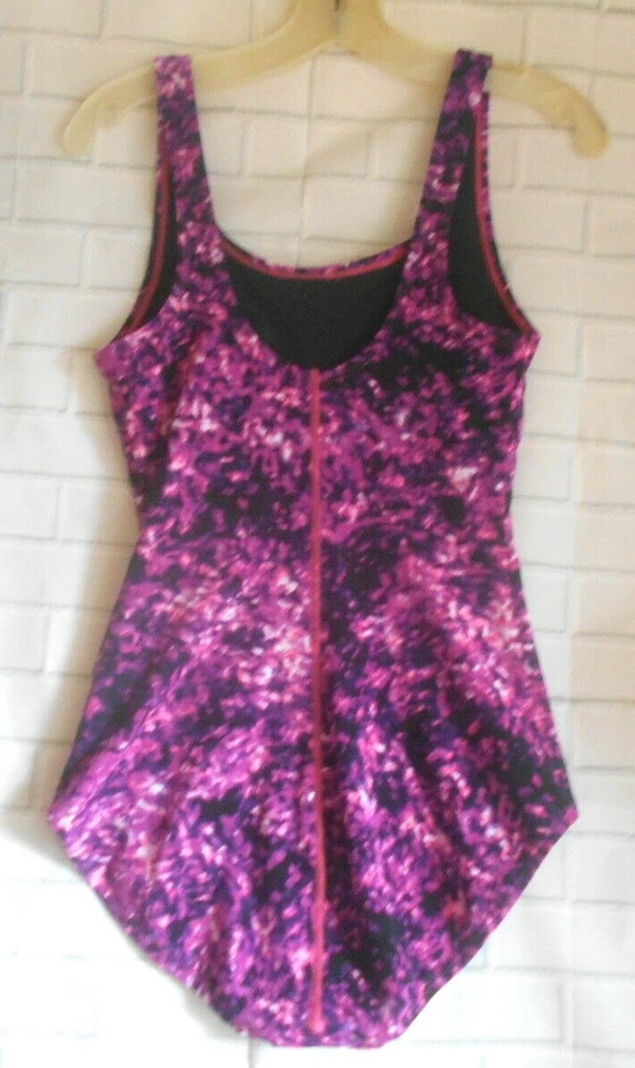 Traje de baño Speedo para mujer rosa blanco negro tye dye forrado de una pieza talla 8 playero Foto 4 de 4