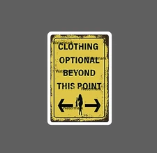 Clothing Optional Sticker Beach Waterproof
