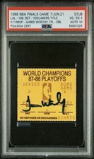 1988 NBA FINALS GAME 7 MVP-JAMES WORTHY SIGNED TICKET LAKERS🏆#11 PSA 4 AUTO 10