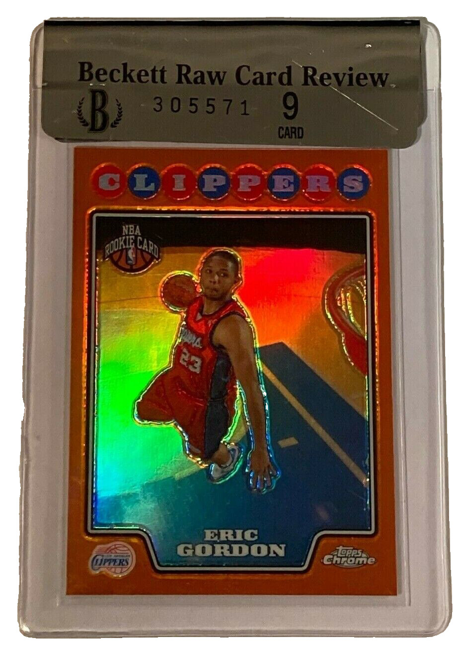 2008 Topps Chrome Orange Refractor /499 Eric Gordon Rookie Card - BGS 9 MINT