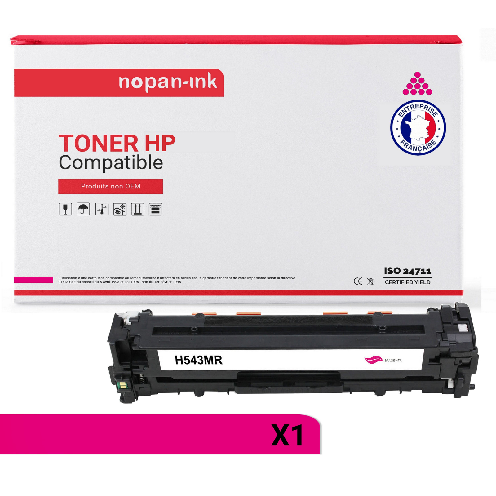 Toner CB543A magenta compatible pour imprimante HP Color LaserJet
