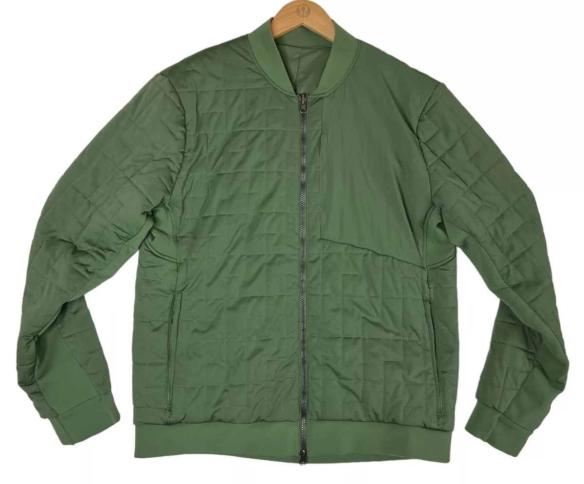 Mens Lululemon Rival Side Bomber Jacket Tank Green Size XL Office