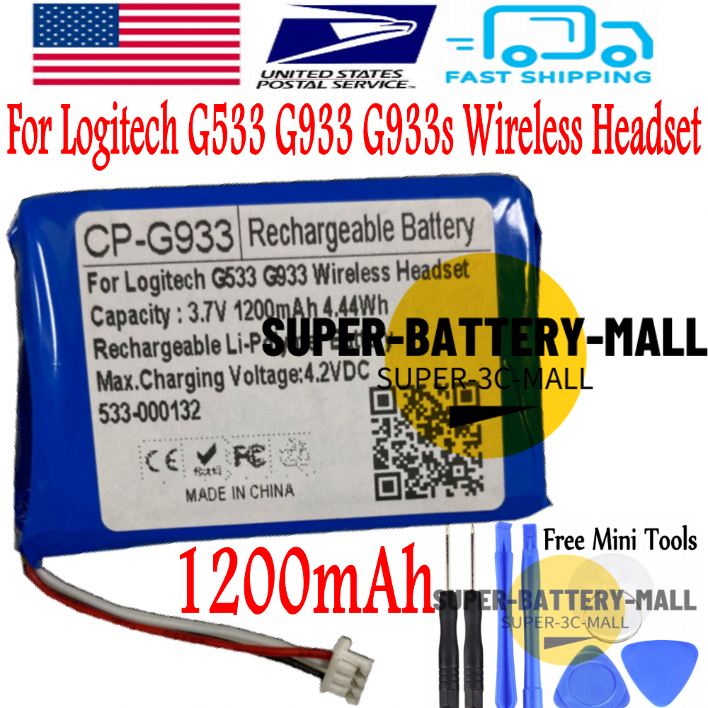 1200mAh Replacement Battery for Logitech G933 G533 Wireless