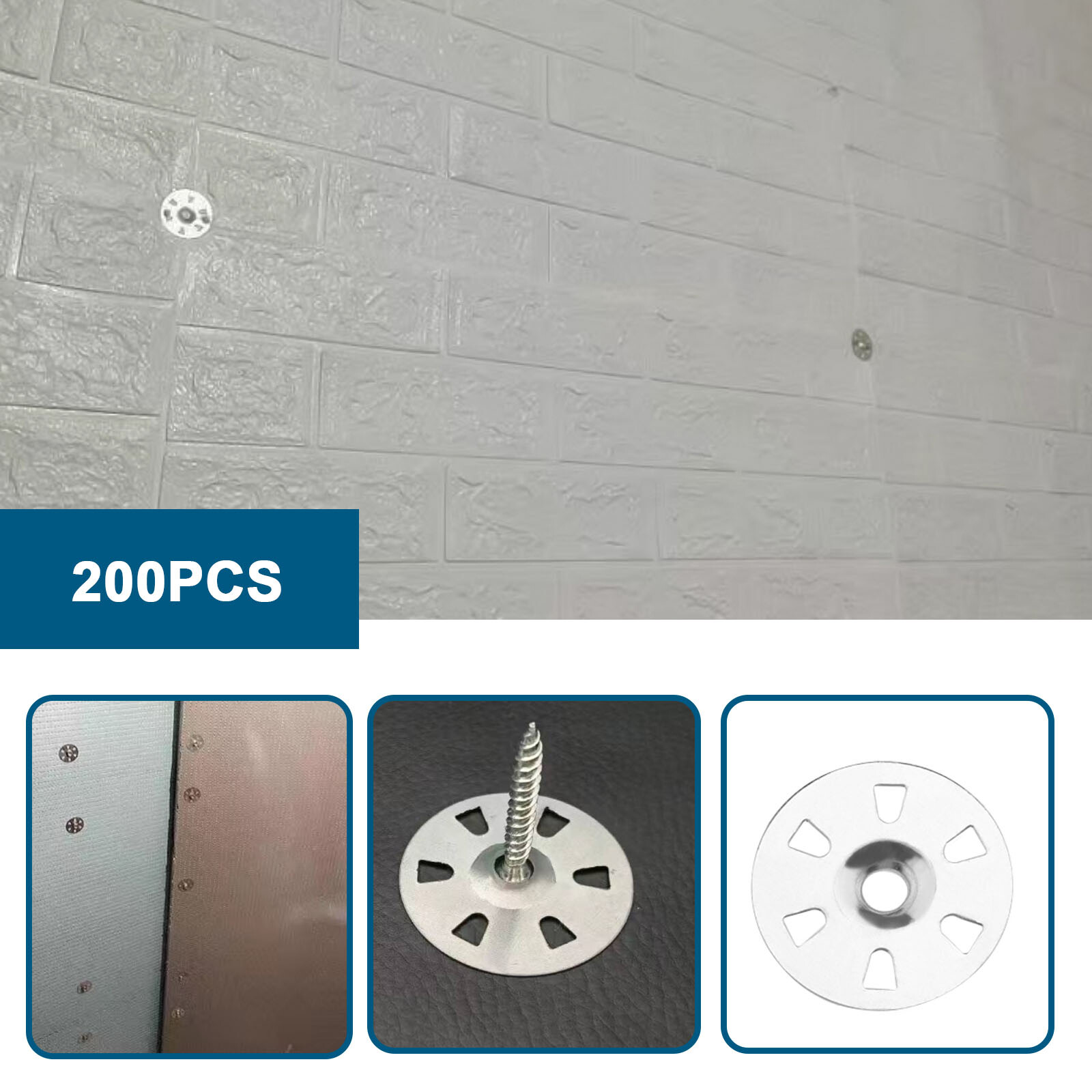 200x Tile Backer Board Washers Easy Fix Washers 35mm Diameter Nail