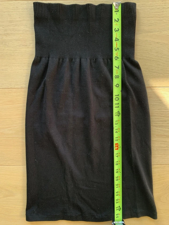 Suéter Wolford Merino Mezcla de Lana Negro Acanalado Tejido Elástico Falda Lápiz Pequeña 