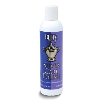 Blitz Silver Care Liquid Polish for all Fine Sterling Silver, 8 Ounces