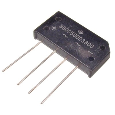 B500C5000  Brückengleichrichter  500V  5,0/3,3A flach + ~ ~ -