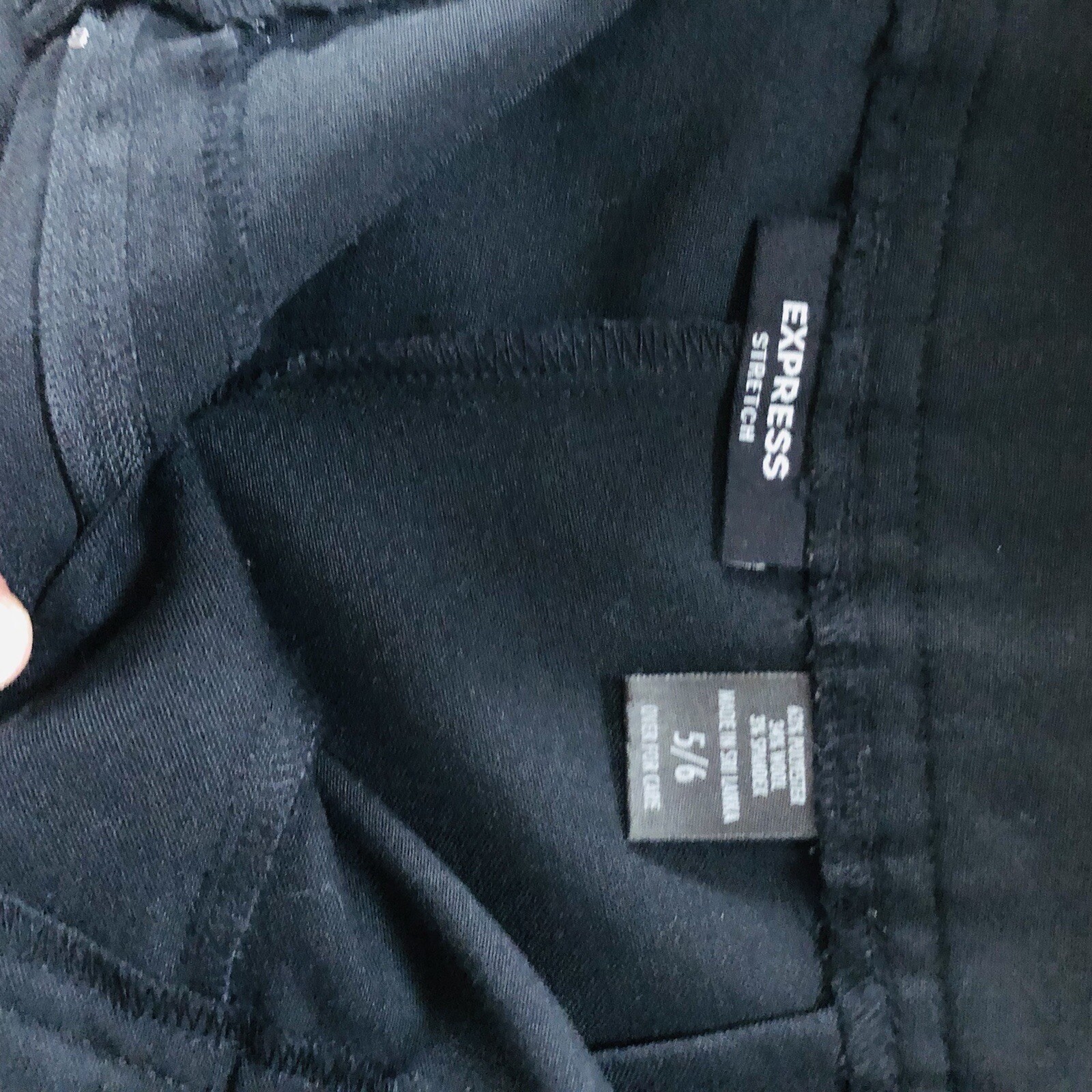 Express Womens Stretch Polyester Solid Black Stra… - image 5